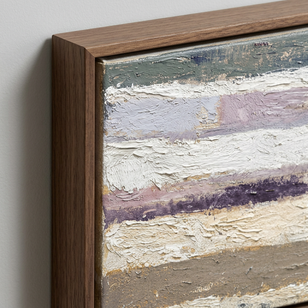 Blush Grey Stria - Hand-Painted Artwork - #ART-AB-S-09