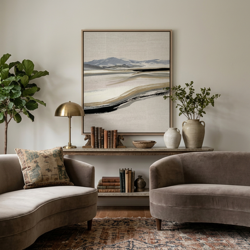 Desert Plain Dusk - Hand-Painted Artwork - #ART-LS-S-06