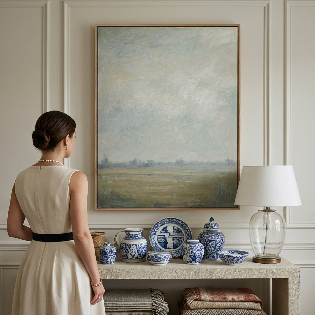 Soft Green Vista - Hand-Painted Artwork - #ART-LS-S-07