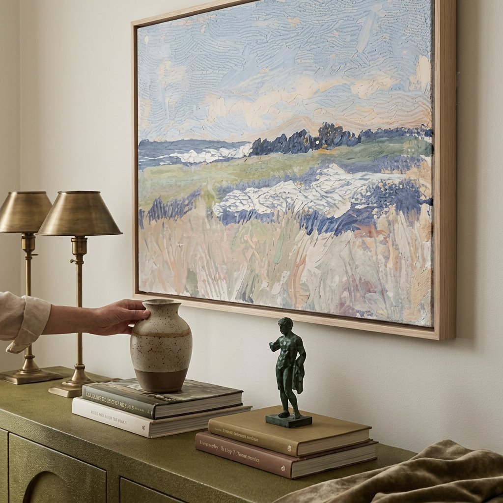 Amber Field Study - Hand-Painted Artwork - #ART-LS-S-010
