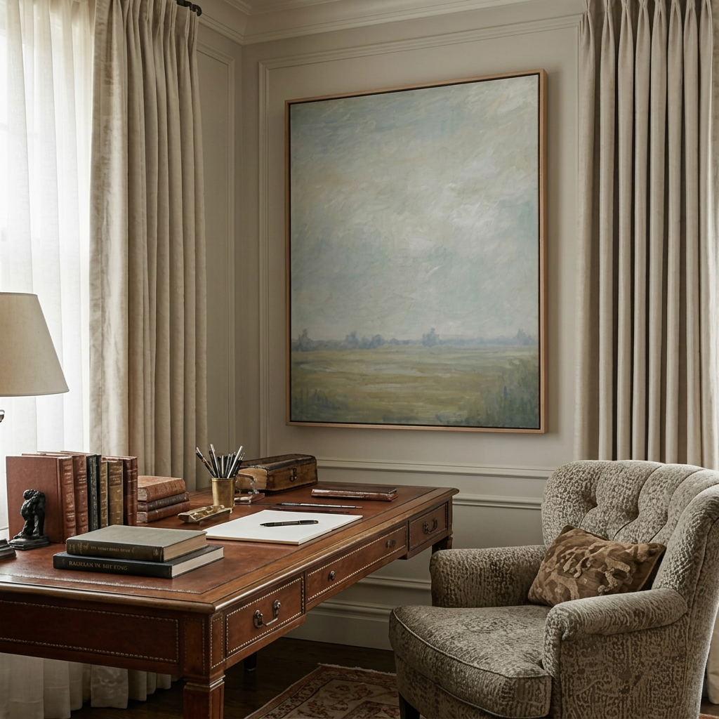 Soft Green Vista - Hand-Painted Artwork - #ART-LS-S-07