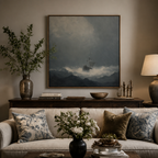 Lone Sail Fjord - Hand-Painted Artwork - #ART-VN-S-014