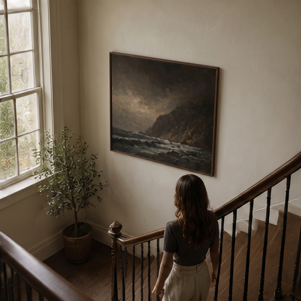 Towering Sea Cliff - Hand-Painted Artwork - #ART-VN-S-012