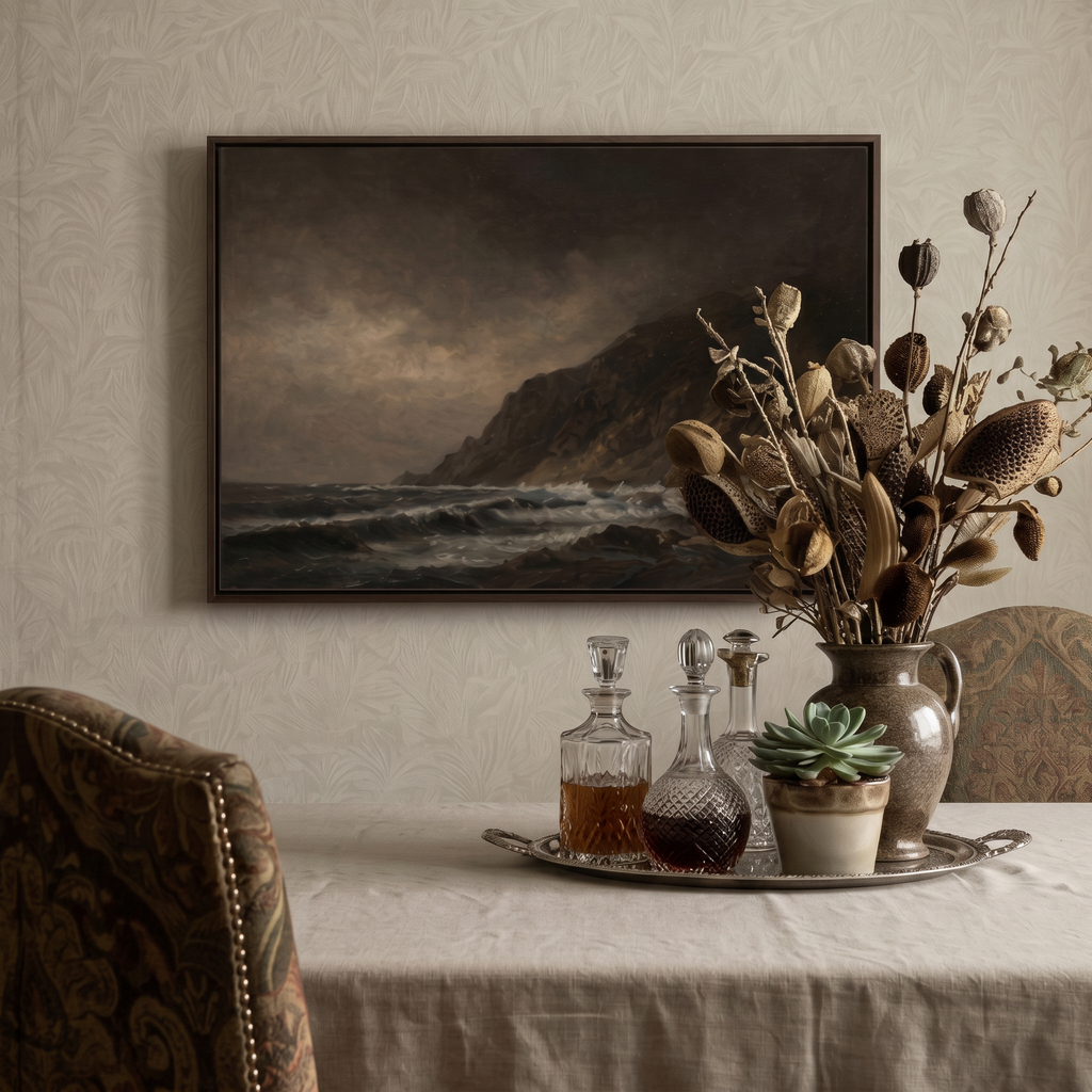 Towering Sea Cliff - Hand-Painted Artwork - #ART-VN-S-012