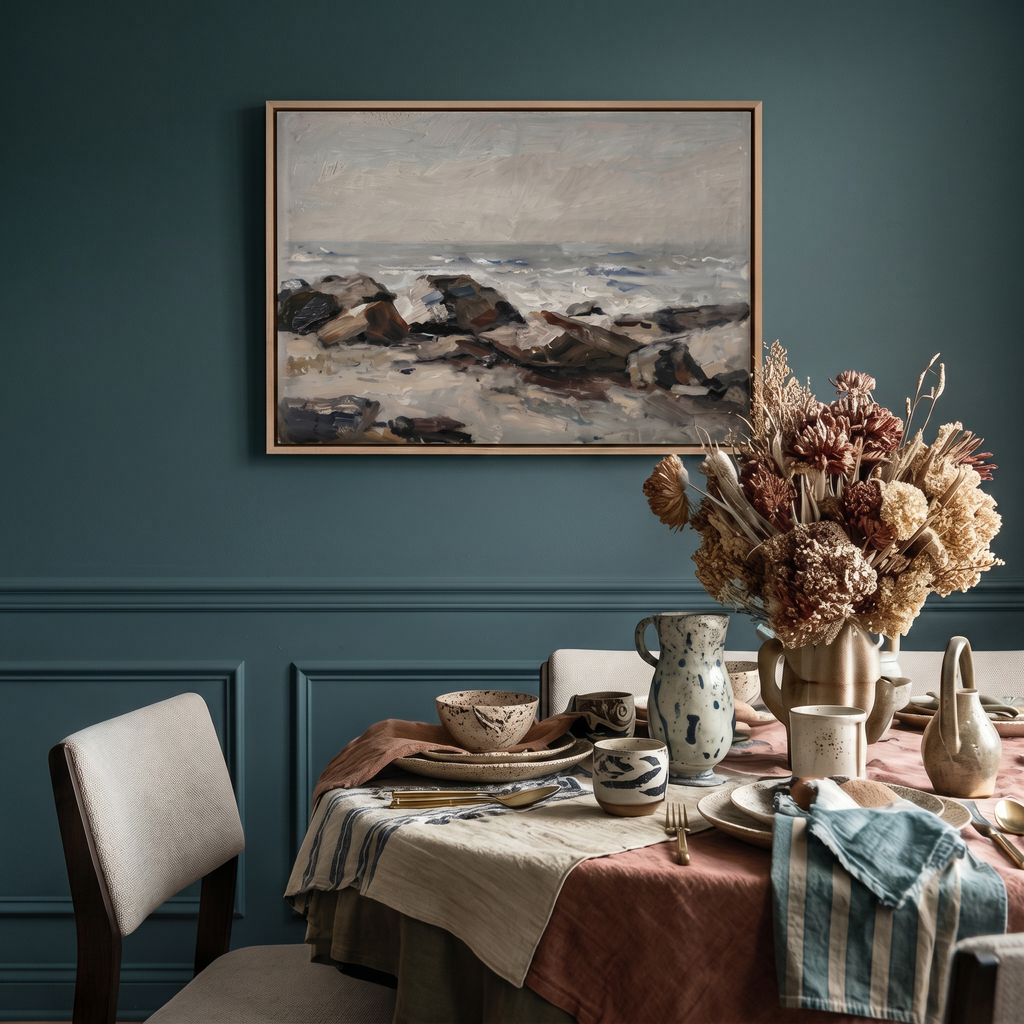 Rocky Lighthouse Stand - Hand-Painted Artwork - #ART-VN-S-04