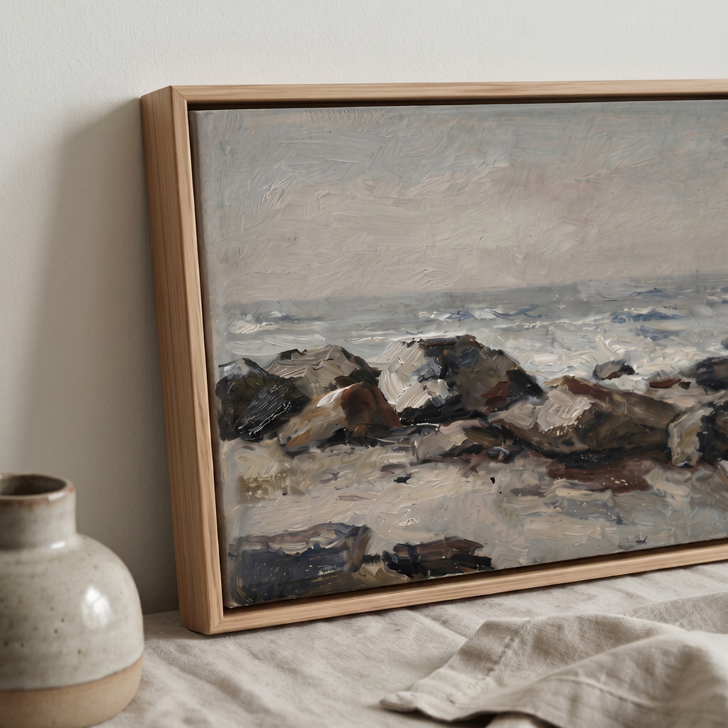 Rocky Lighthouse Stand - Hand-Painted Artwork - #ART-VN-S-04