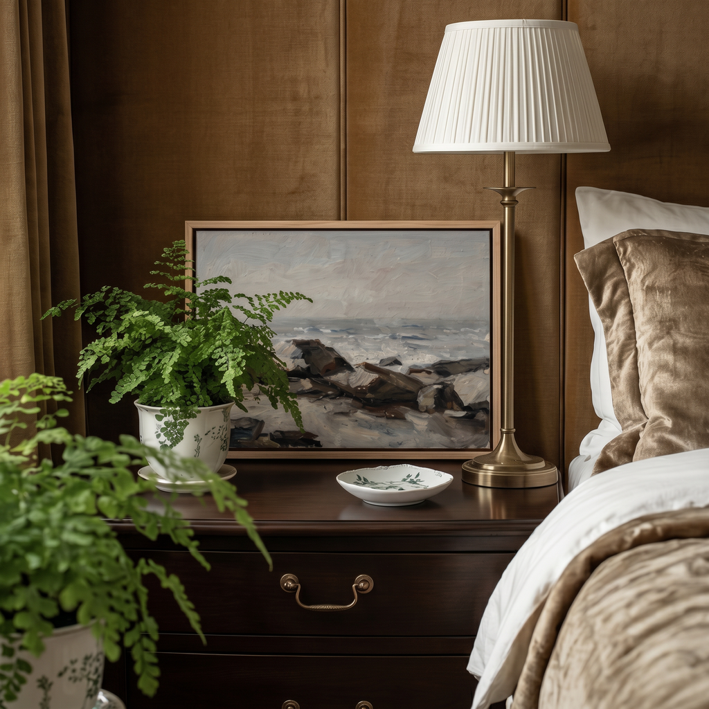 Rocky Lighthouse Stand - Hand-Painted Artwork - #ART-VN-S-04