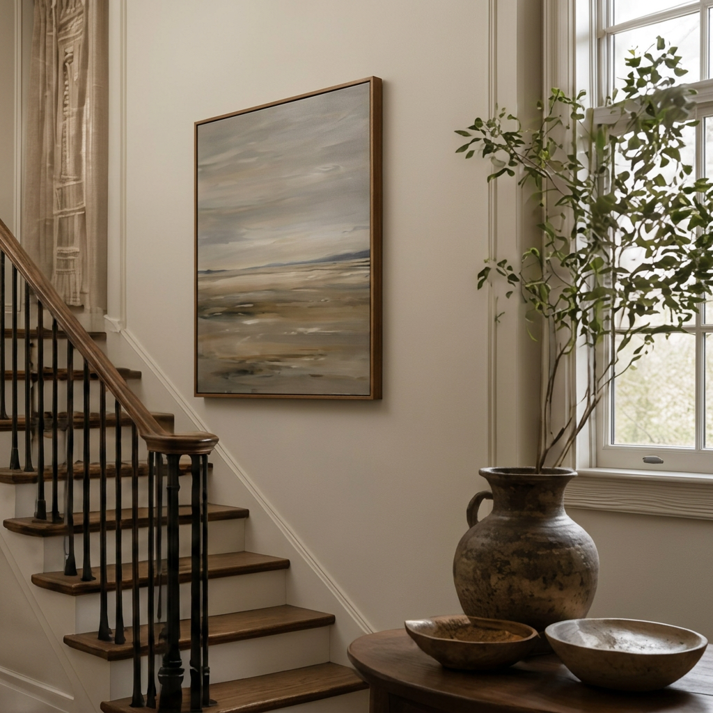 Soft Muted Shore - Hand-Painted Artwork - #ART-MI-S-015