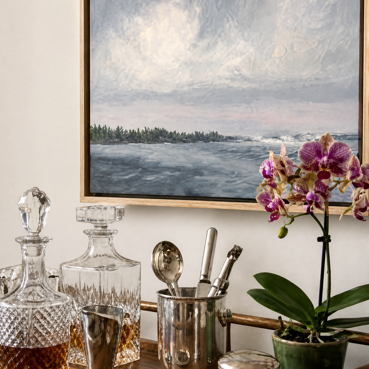 Rose Sea Dusk - Hand-Painted Artwork - #ART-MI-S-018