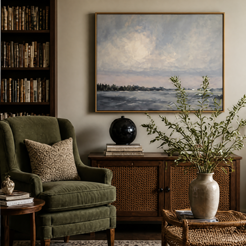 Rose Sea Dusk - Hand-Painted Artwork - #ART-MI-S-018