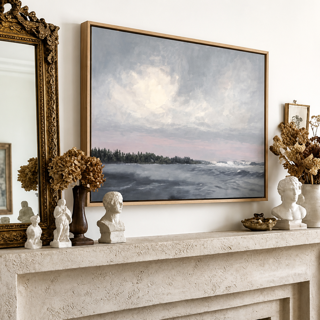 Rose Sea Dusk - Hand-Painted Artwork - #ART-MI-S-018