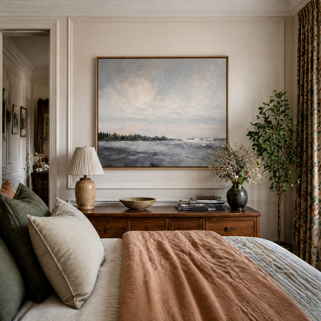 Rose Sea Dusk - Hand-Painted Artwork - #ART-MI-S-018