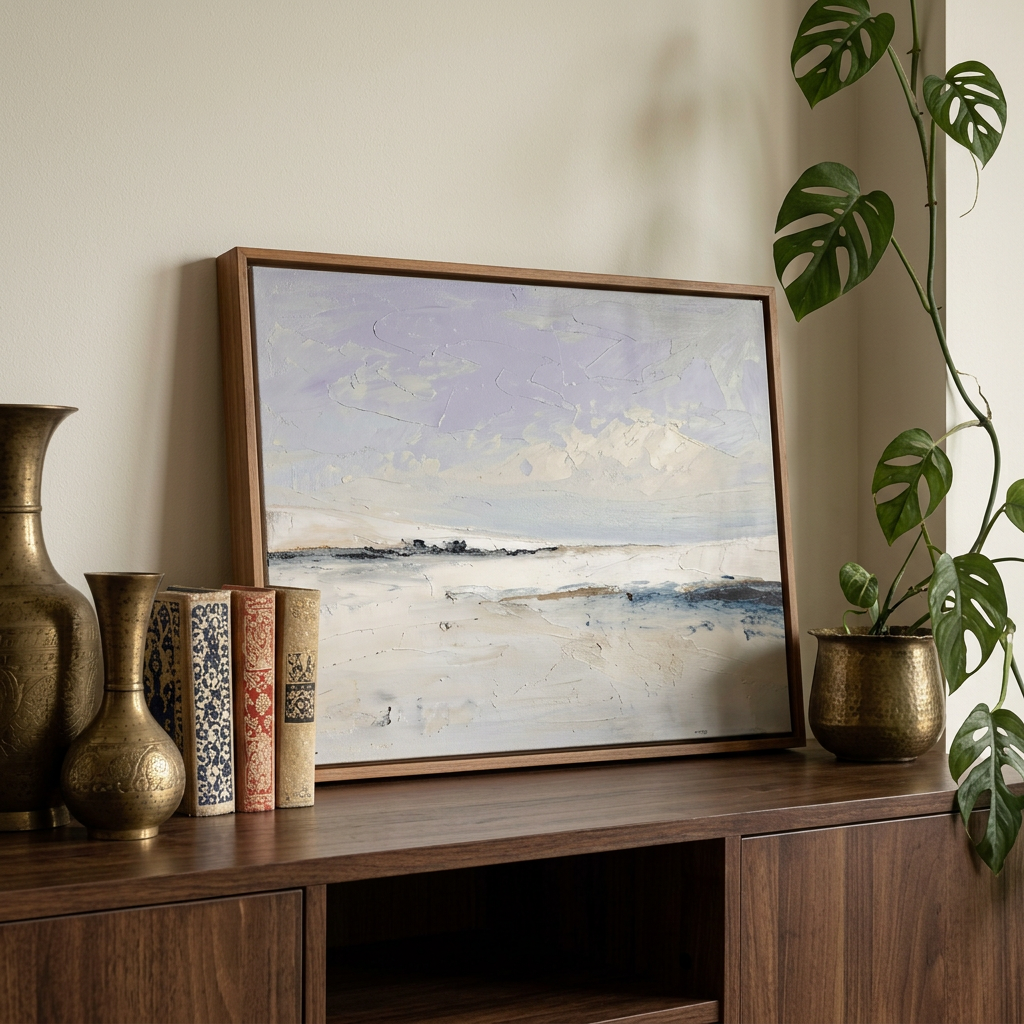 Warm Beige Haze - Hand-Painted Artwork - #ART-MI-S-01