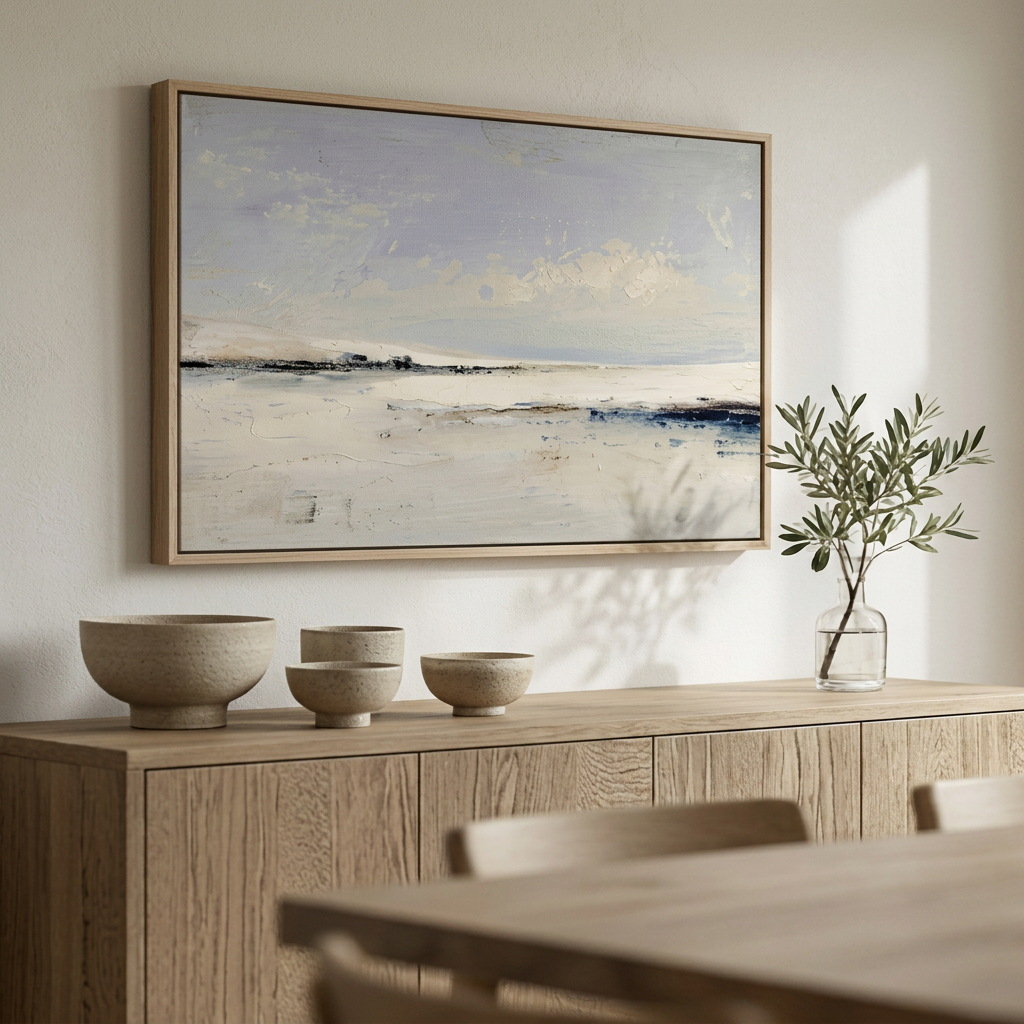 Warm Beige Haze - Hand-Painted Artwork - #ART-MI-S-01