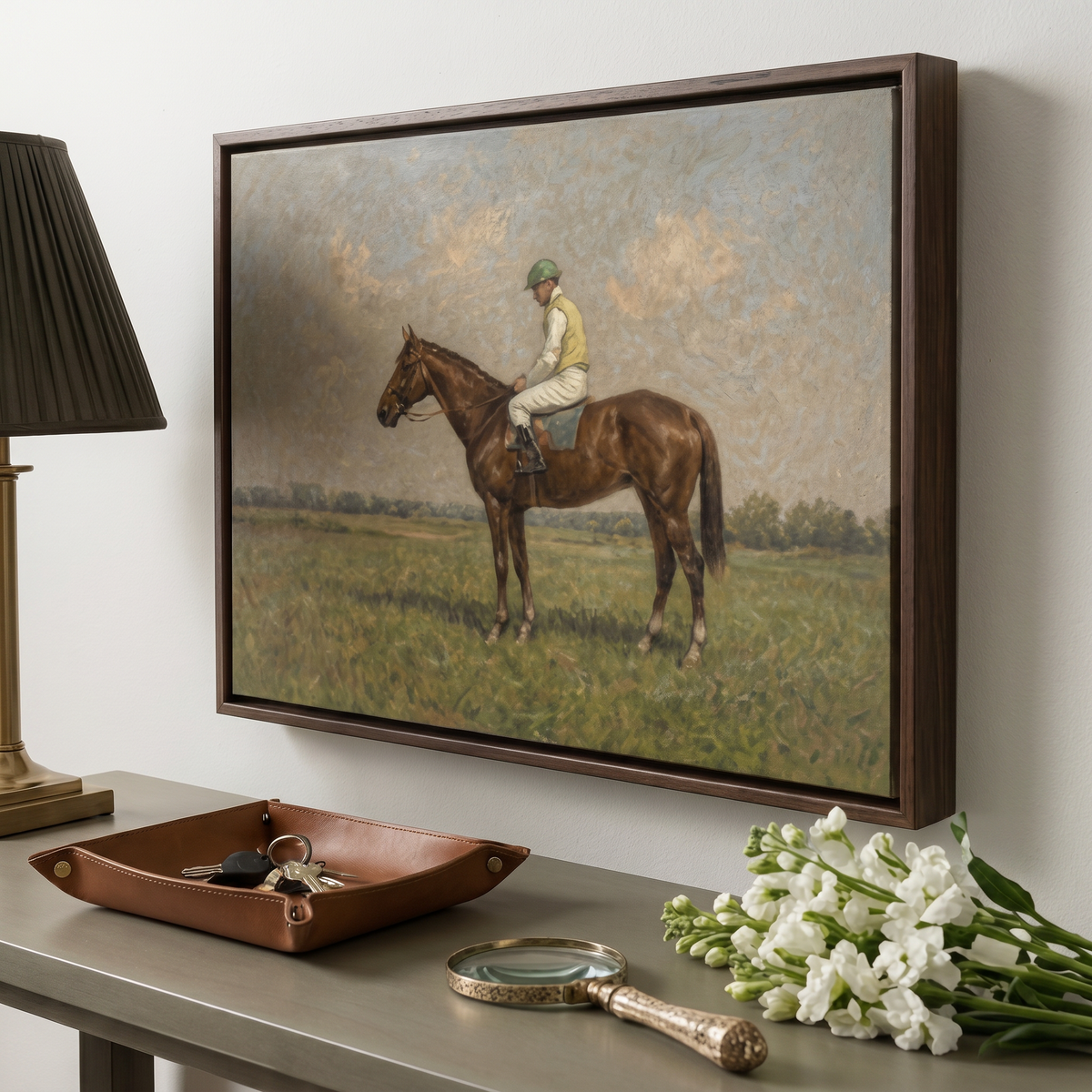 Chestnut Racing Horse - Hand-Painted Artwork - #ART-AN-S-03
