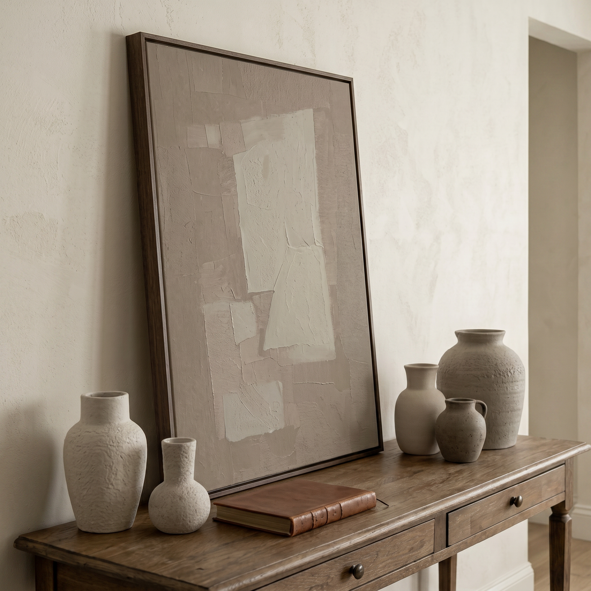Layered White Planes - Hand-Painted Artwork - #ART-GM-S-04