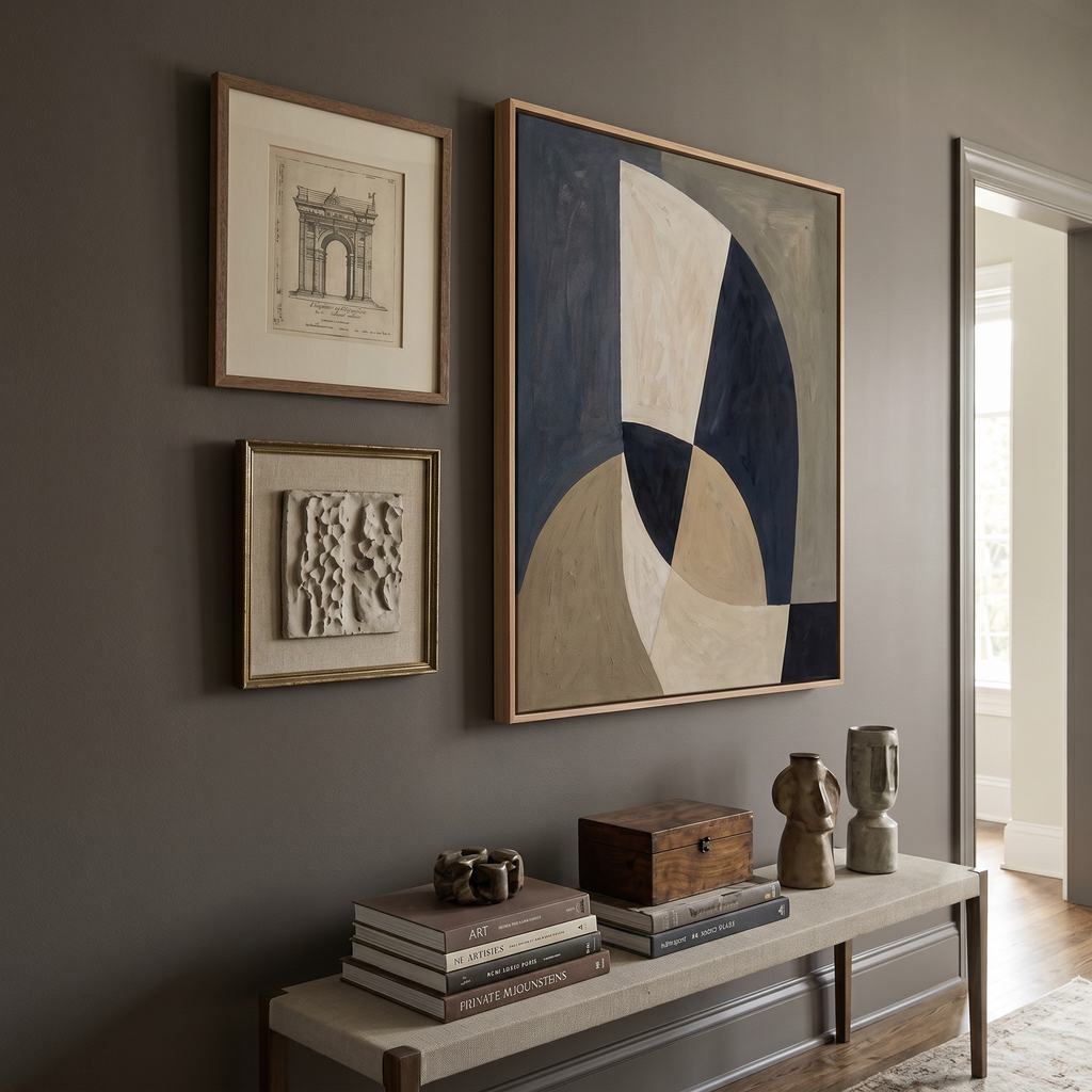 Bold Arc Composition - Hand-Painted Artwork - #ART-GM-S-07