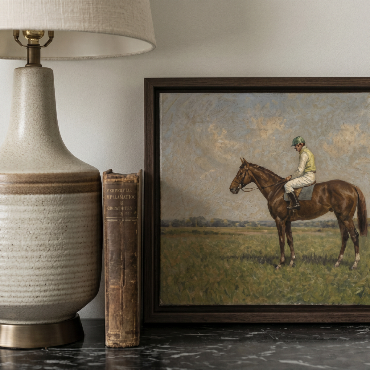 Chestnut Racing Horse - Hand-Painted Artwork - #ART-AN-S-03