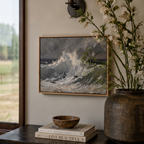 Grey Ocean Gale - Hand-Painted Artwork - #ART-OS-S-03