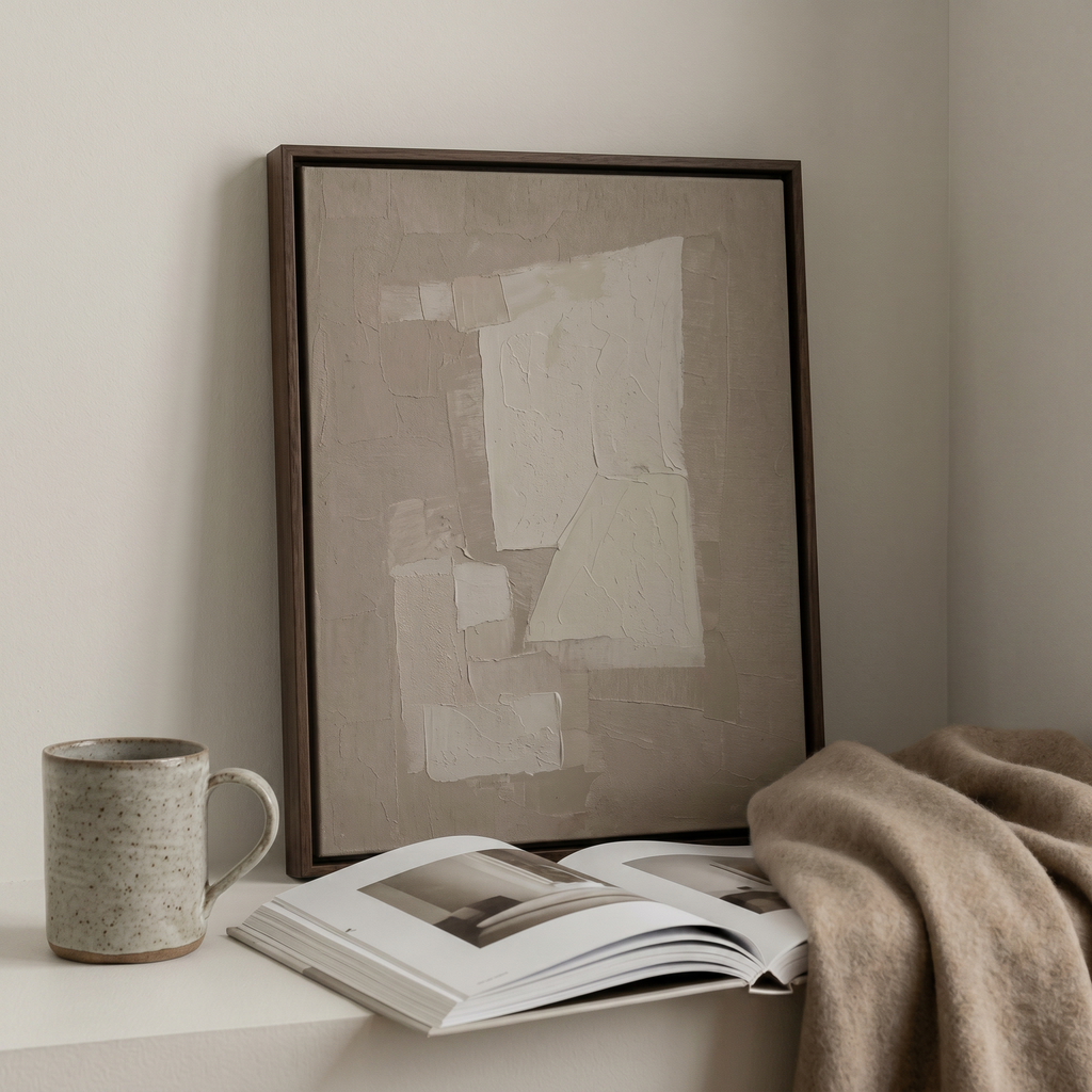 Layered White Planes - Hand-Painted Artwork - #ART-GM-S-04