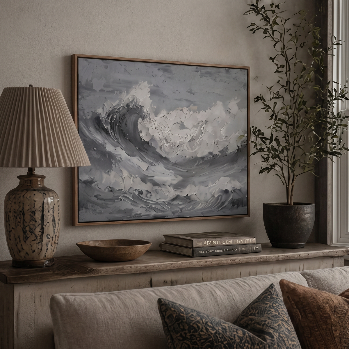 Bold Blue Wave - Hand-Painted Artwork - #ART-OS-S-02