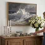 Grey Ocean Gale - Hand-Painted Artwork - #ART-OS-S-03