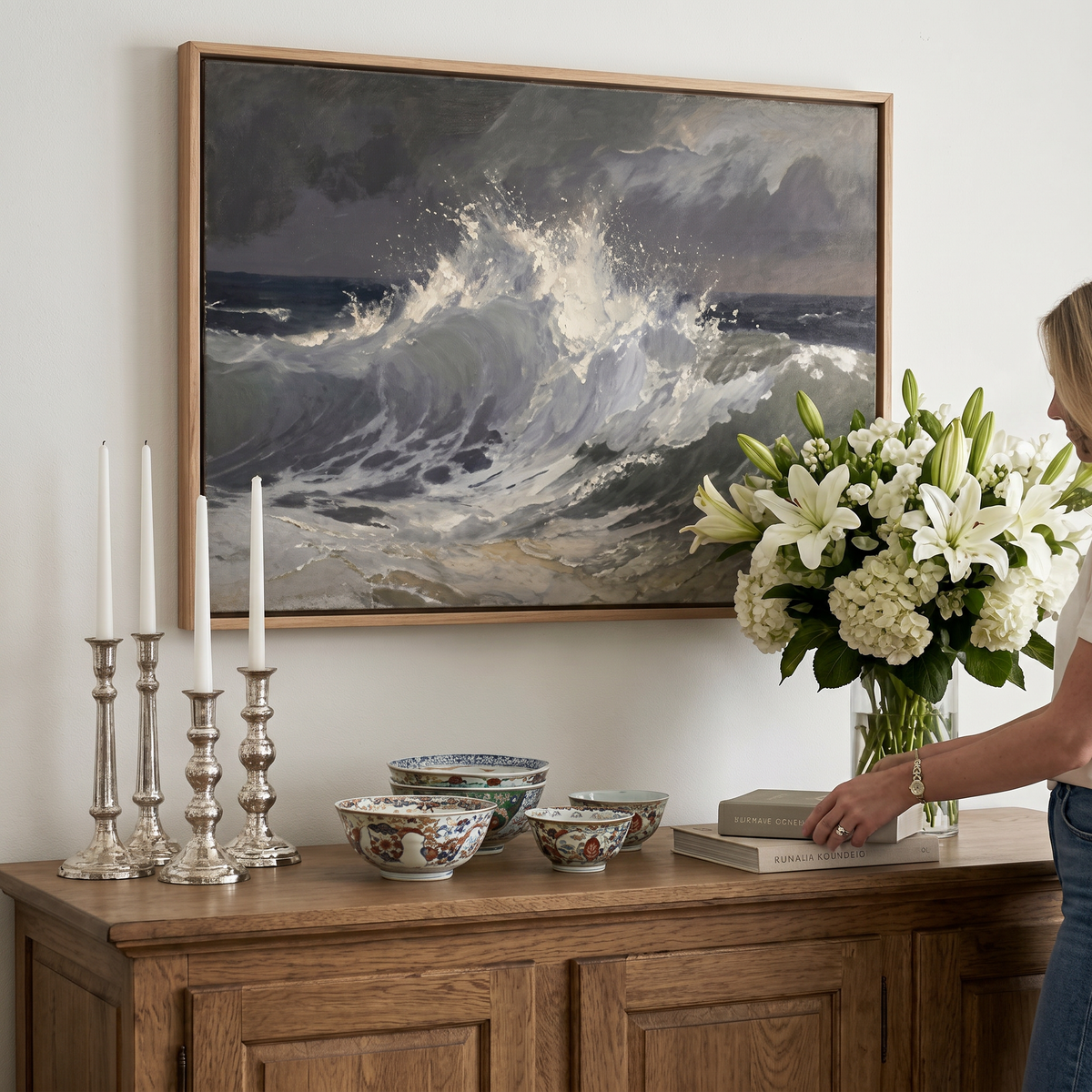 Grey Ocean Gale - Hand-Painted Artwork - #ART-OS-S-03