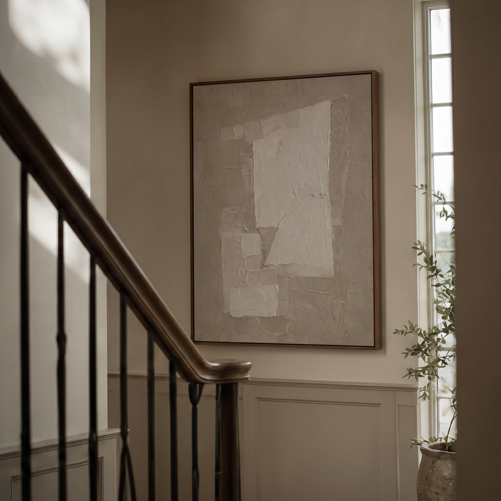 Layered White Planes - Hand-Painted Artwork - #ART-GM-S-04