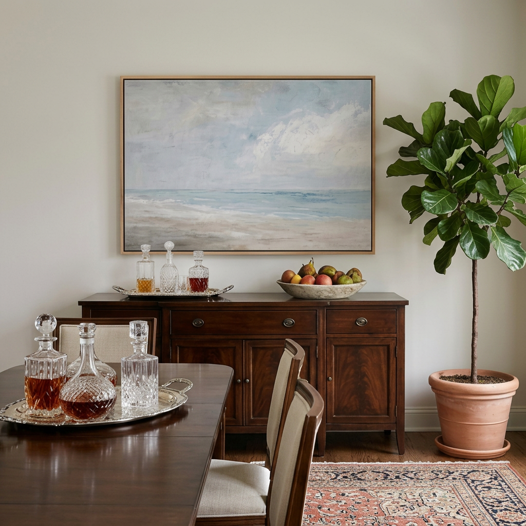 Soft Grey Pause - Hand-Painted Artwork - #ART-MI-S-02