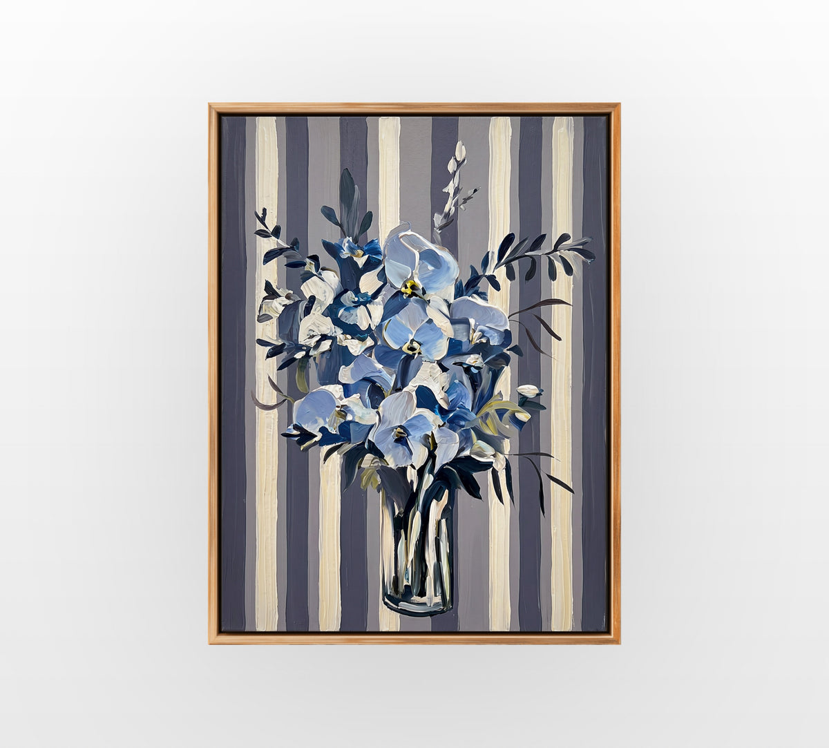 Blue Floral Bloom - Hand-Painted Artwork - #ART-BT-S-01