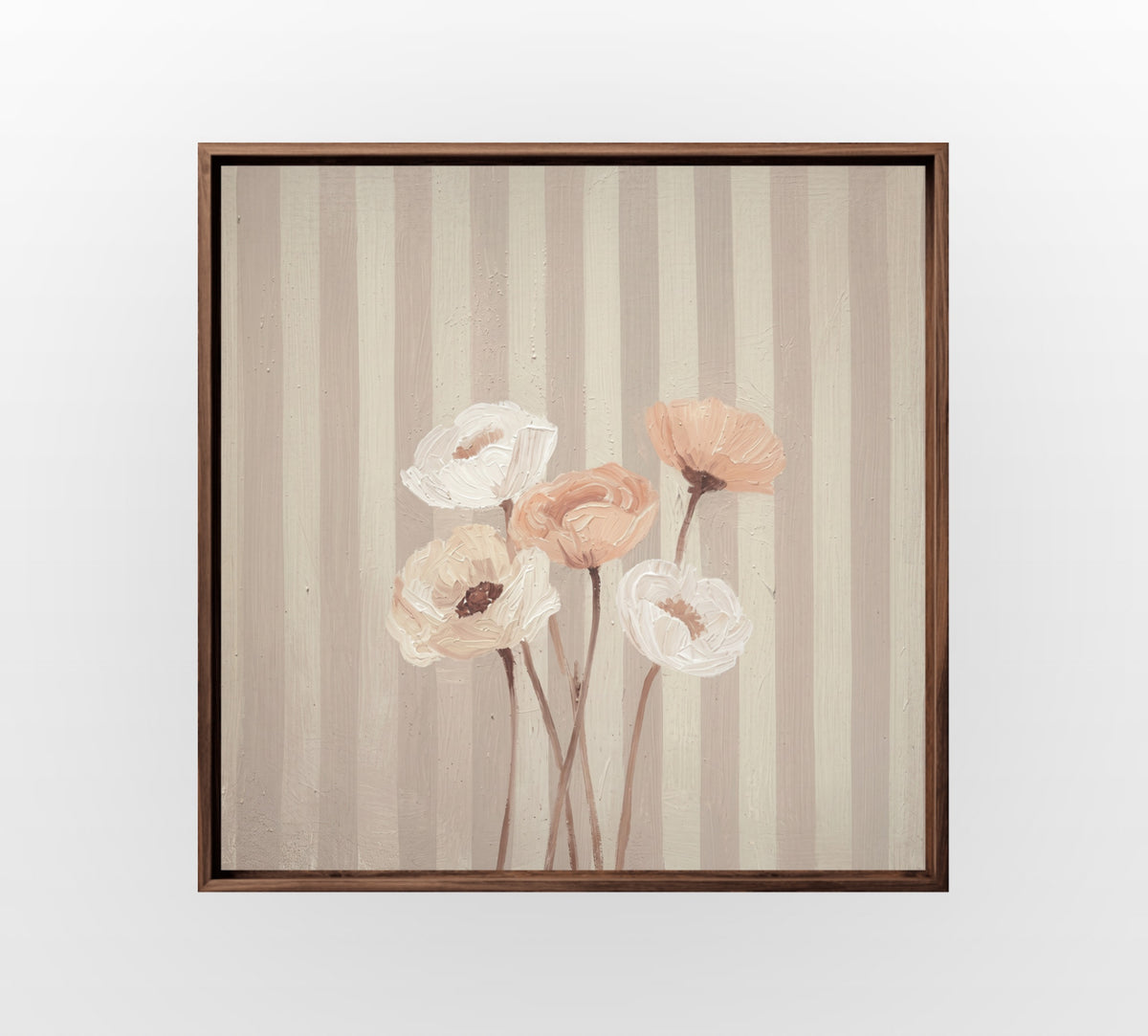 Blush Poppy Stripe - Hand-Painted Artwork - #ART-BT-S-011