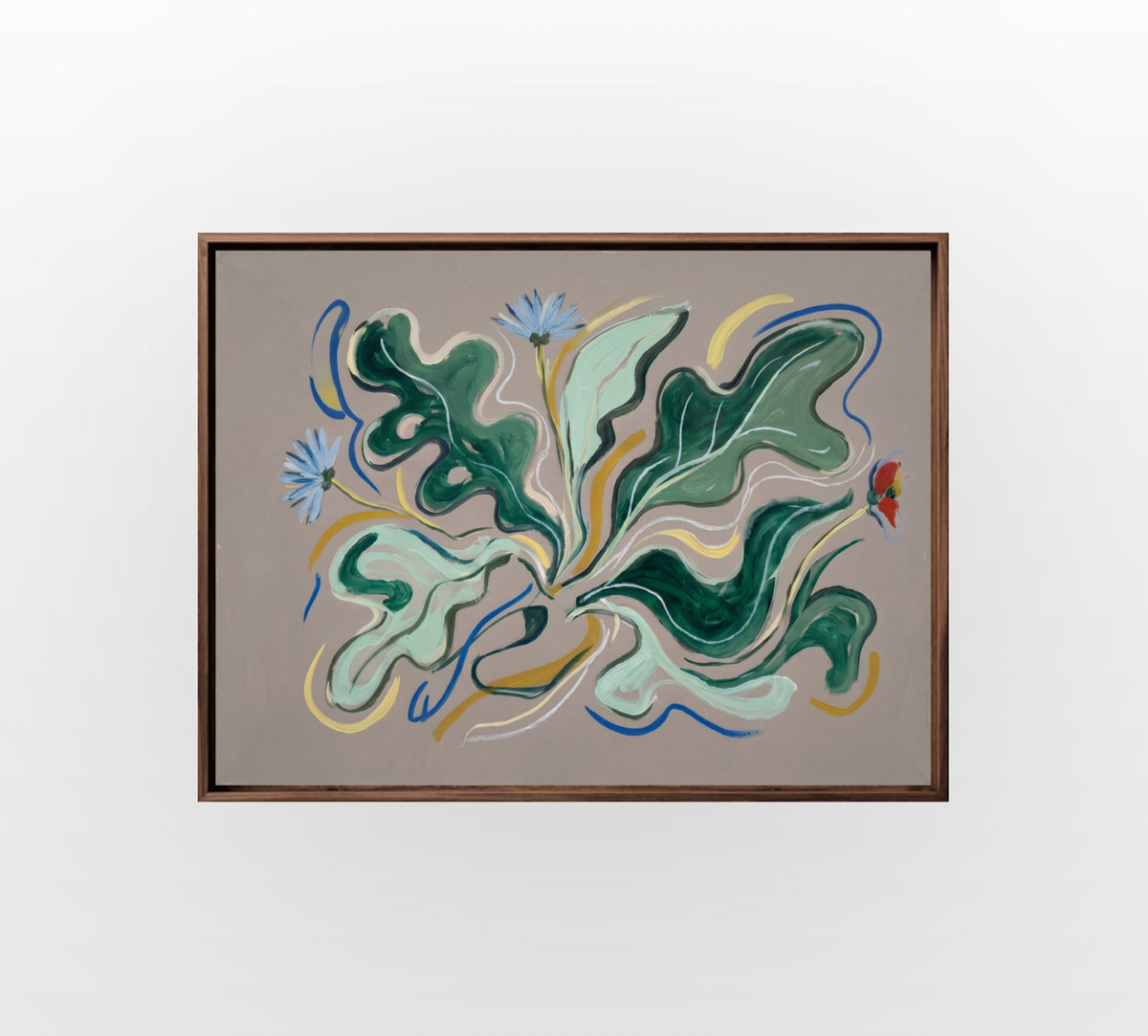 Emerald Jungle Leaves - Hand-Painted Artwork - #ART-BT-S-019
