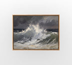 Grey Ocean Gale - Hand-Painted Artwork - #ART-OS-S-03