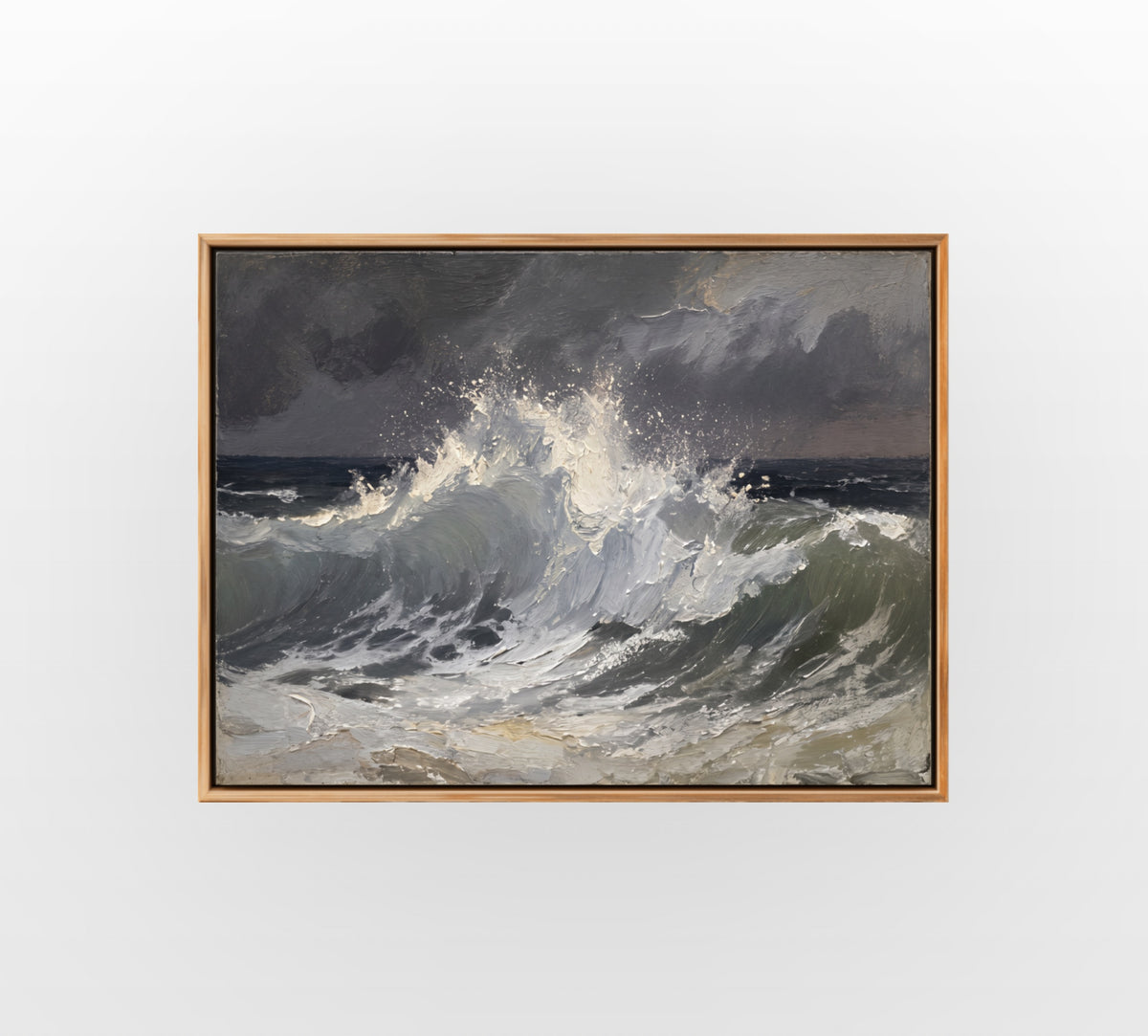 Grey Ocean Gale - Hand-Painted Artwork - #ART-OS-S-03