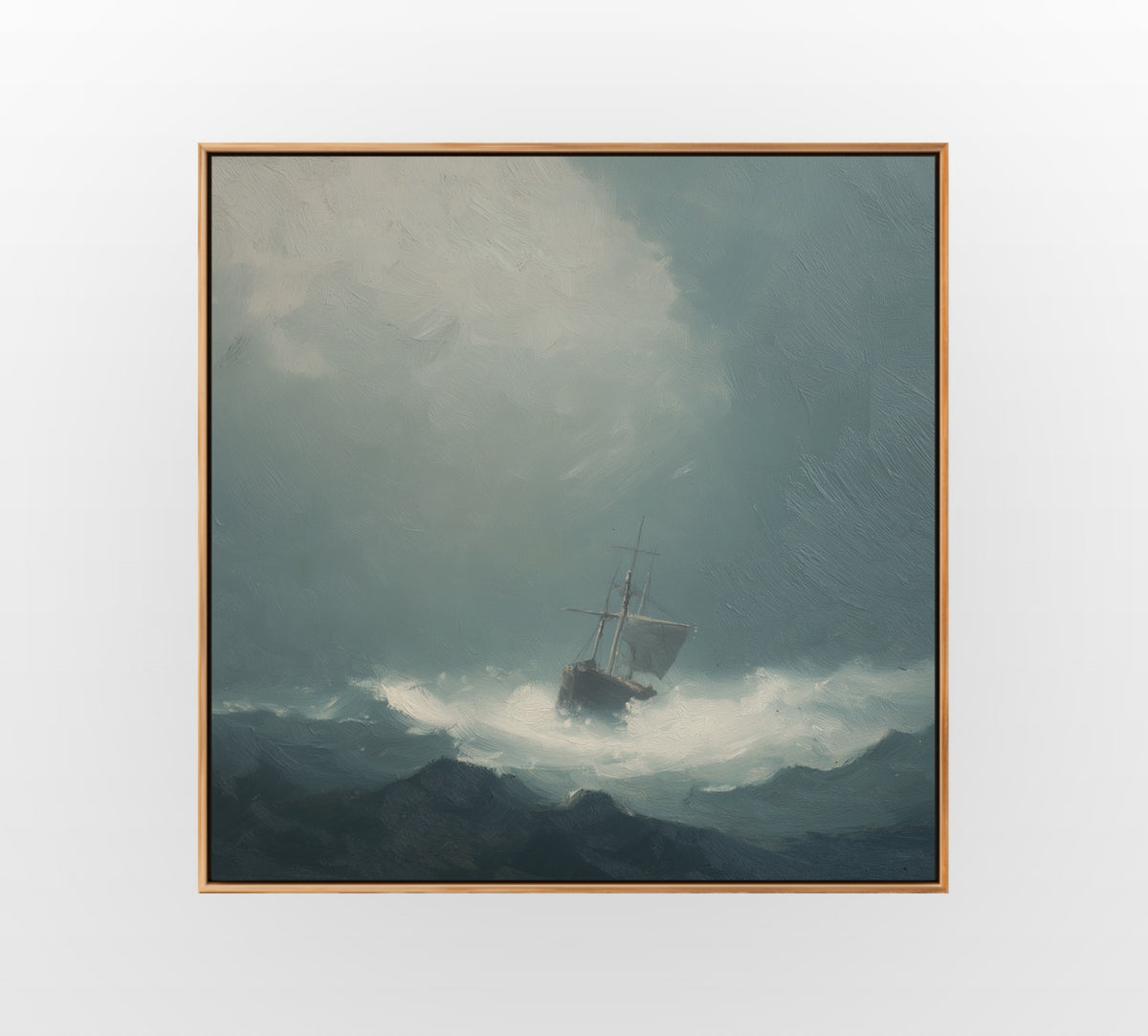 Lone Sail Fjord - Hand-Painted Artwork - #ART-VN-S-014