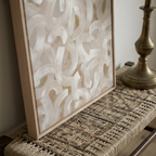 Ivory Ribbon Flow - Hand-Painted Artwork - #ART-AB-S-013